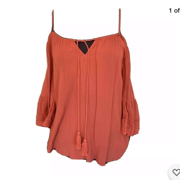 Socialite Womens Blouse Size Medium Orange - Picture 1 of 7